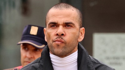 Dani Alves leaves the Brians 2 prison on bail. (REUTERS)