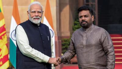 Sri Lanka's President Anura Kumara Dissanayake shakes hands with Prime Minister Narendra Modi at Hyderabad House in New Delhi on December 16. (RAJ K RAJ /HT FILE PHOTO) Sri Lanka's President Anura Kumara Dissanayake shakes hands with Prime Minister Narendra Modi at Hyderabad House in New Delhi on December 16. (RAJ K RAJ /HT FILE PHOTO)