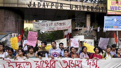Students of Jadavpur University take out a protest rally over the clash with the police earlier this month. (PTI Photo) Students of Jadavpur University take out a protest rally over the clash with the police earlier this month. (PTI Photo)
