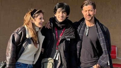 Sussanne Khan and Hrithik Roshan with their son Hreehan. Hreehan celebrated his 19th birthday on March 28. (Instagram) Sussanne Khan and Hrithik Roshan with their son Hreehan. Hreehan celebrated his 19th birthday on March 28. (Instagram)