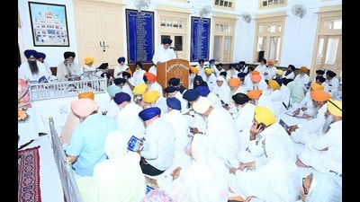 The budget session of the Shiromani Gurdwara Parbandhak Committee (SGPC) on Friday The budget session of the Shiromani Gurdwara Parbandhak Committee (SGPC) on Friday