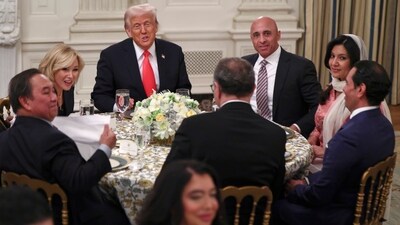 President Donald Trump attends the White House Iftar dinner in the State Dining Room. (AP) President Donald Trump attends the White House Iftar dinner in the State Dining Room. (AP)