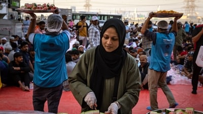 Since 2017, iftar parties have been relegated to the political background. The year 2025 saw only five parties organised by political leaders or parties. (Representative/ AFP) Since 2017, iftar parties have been relegated to the political background. The year 2025 saw only five parties organised by political leaders or parties. (Representative/ AFP)
