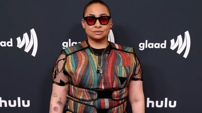 BEVERLY HILLS, CALIFORNIA - MARCH 27: Raven-Symon� attends the 36th Annual GLAAD Media Awards at The Beverly Hilton on March 27, 2025 in Beverly Hills, California. Frazer Harrison/Getty Images/AFP (Photo by Frazer Harrison / GETTY IMAGES NORTH AMERICA / Getty Images via AFP) (Getty Images via AFP) BEVERLY HILLS, CALIFORNIA - MARCH 27: Raven-Symon� attends the 36th Annual GLAAD Media Awards at The Beverly Hilton on March 27, 2025 in Beverly Hills, California. Frazer Harrison/Getty Images/AFP (Photo by Frazer Harrison / GETTY IMAGES NORTH AMERICA / Getty Images via AFP) (Getty Images via AFP)