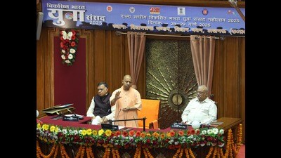 Uttar Pradesh chief minister Yogi Adityanath at Viksit Bharat Yuva Sansad Mahotsav in Lucknow on March 28. (Sourced) Uttar Pradesh chief minister Yogi Adityanath at Viksit Bharat Yuva Sansad Mahotsav in Lucknow on March 28. (Sourced)