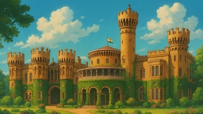 Bengaluru Palace – A fairytale castle in the heart of Bengaluru, now in Ghibli style (@anurag0__0)