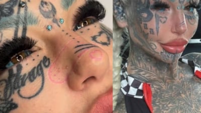 She admitted that in the 2019 photo, she was "high on meth every day" (Instagram/@amberluke666) She admitted that in the 2019 photo, she was "high on meth every day" (Instagram/@amberluke666)