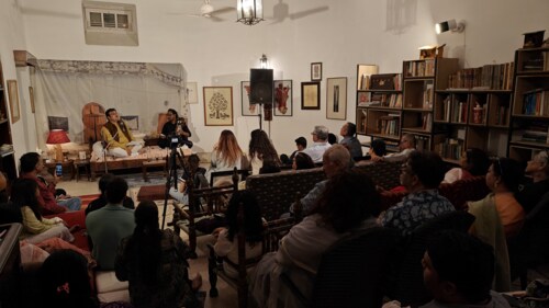 People enjoying performance by vocalist Vaibhav Kaul and sarangi artiste Hayat Hussain Khan. People enjoying performance by vocalist Vaibhav Kaul and sarangi artiste Hayat Hussain Khan.