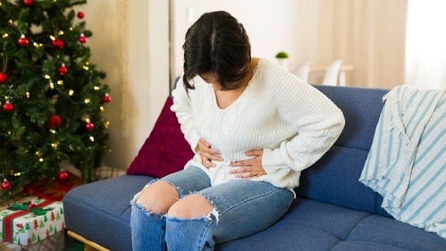 Bloating feels like a heaviness and tightness around the stomach, causing discomfort. (Shutterstock) Bloating feels like a heaviness and tightness around the stomach, causing discomfort. (Shutterstock)