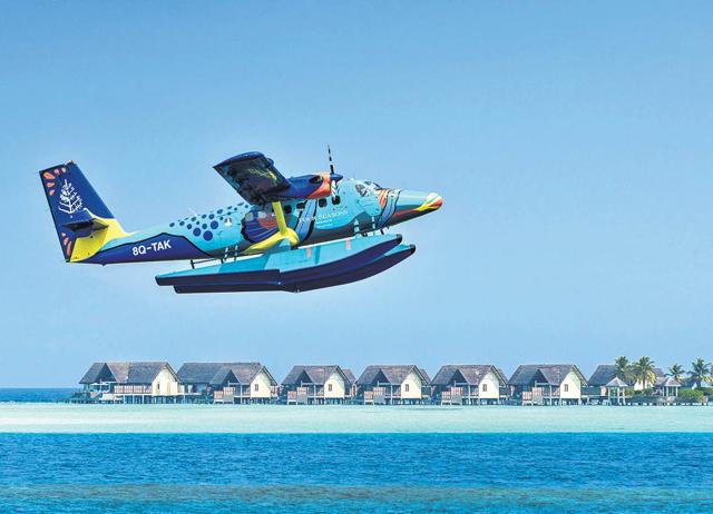 The resort has its own private seaplanes and elegant boats. The resort has its own private seaplanes and elegant boats.