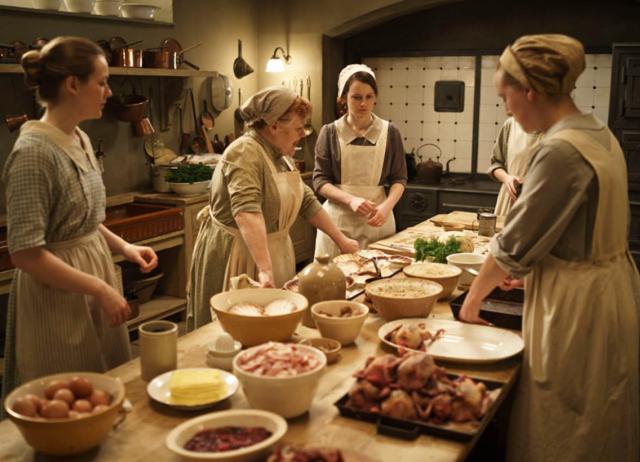 In Downton Abbey, the staff often gathers around excitedly, as letters arrive. In Downton Abbey, the staff often gathers around excitedly, as letters arrive.