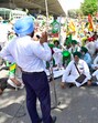 Farmer unions raising slogans against the state government during the protest outside the DC office in Ludhiana on Friday. (Gurpreet Singh/HT)