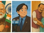 Ghibli-style avatars of Prime Minister Narendra Modi, Shashi Tharoor and Ajit Pawar. Ghibli-style avatars of Prime Minister Narendra Modi, Shashi Tharoor and Ajit Pawar.