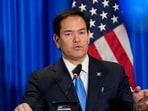 US Secretary of State Marco Rubio speaks during a press conference. US Secretary of State Marco Rubio speaks during a press conference.