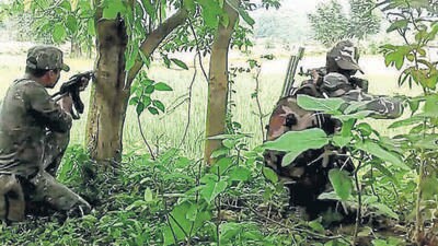 AK 47, INSAS (Indian Small Arms System) and other arms were recovered from the spot even as the identity of those killed was to be ascertained (HT Photo/ Representative photo) AK 47, INSAS (Indian Small Arms System) and other arms were recovered from the spot even as the identity of those killed was to be ascertained (HT Photo/ Representative photo)
