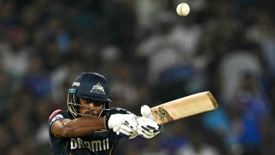 In the first innings, Sai Sudharsan smacked a half-century, slamming 63 off 41 balls. (AFP) In the first innings, Sai Sudharsan smacked a half-century, slamming 63 off 41 balls. (AFP)