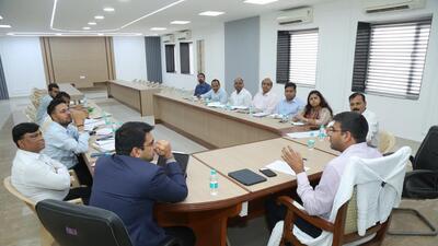 GDA and district administration officials at the district headquarters during the meeting on Saturday. (HT Photo) GDA and district administration officials at the district headquarters during the meeting on Saturday. (HT Photo)