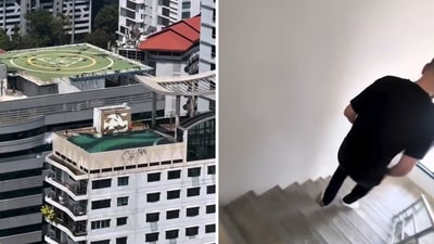 A man escaping from a skyscraper swaying due to tremors felt in Bangkok that originated from the Myanmar earthquake. (Instagram/@travisleon1) A man escaping from a skyscraper swaying due to tremors felt in Bangkok that originated from the Myanmar earthquake. (Instagram/@travisleon1)