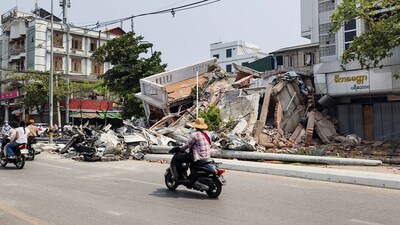 A view shows debris after a strong earthquake struck central Myanmar, in Mandalay, Myanmar. (Reuters)
