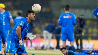 MS Dhoni warming up ahead of an IPL match for CSK (PTI) MS Dhoni warming up ahead of an IPL match for CSK (PTI)