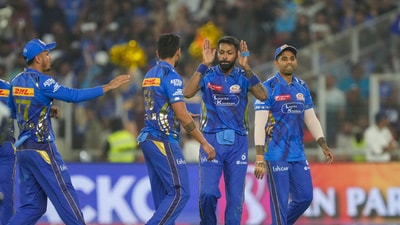 Meanwhile, Hardik Pandya struck twice for MI. (PTI) Meanwhile, Hardik Pandya struck twice for MI. (PTI)