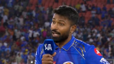 Hardik Pandya during toss at GT vs MI match in IPL 2025 (IPL) Hardik Pandya during toss at GT vs MI match in IPL 2025 (IPL)