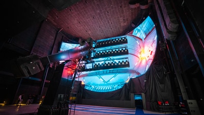 The ride features India's largest LED-based immersive screen theatre, offering visitors a next-generation space voyage experience. The ride features India's largest LED-based immersive screen theatre, offering visitors a next-generation space voyage experience.