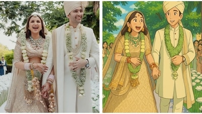 Parineeti Chopra reacted to her Studio Ghibli-style wedding pictures. Parineeti Chopra reacted to her Studio Ghibli-style wedding pictures.