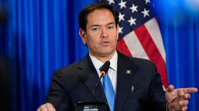 US Secretary of State Marco Rubio speaks during a press conference. (AFP)