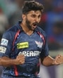 Lucknow Supr Giants allrounder Shardul Thakur celebrates after dismissing Delhi Capitals opener Jake Fraser-McGurk. (REUTERS) Lucknow Supr Giants allrounder Shardul Thakur celebrates after dismissing Delhi Capitals opener Jake Fraser-McGurk. (REUTERS)