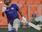 Rohit Sharma in the nets for Mumbai Indians, looking for a boost in the season Rohit Sharma in the nets for Mumbai Indians, looking for a boost in the season