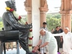 Nagpur: Prime Minister Narendra Modi pays tribute to RSS founder KB Hedgewar at his memorial, in Nagpur, Sunday, March 30, 2025. RSS chief Mohan Bhagwat is also seen. Nagpur: Prime Minister Narendra Modi pays tribute to RSS founder KB Hedgewar at his memorial, in Nagpur, Sunday, March 30, 2025. RSS chief Mohan Bhagwat is also seen.