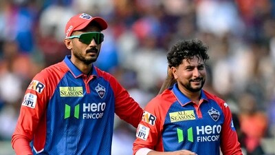 Kuldeep made sure that SRH didn't get away after they were torn apart in the powerplay. He finished with figures of 3/22. (AFP) Kuldeep made sure that SRH didn't get away after they were torn apart in the powerplay. He finished with figures of 3/22. (AFP)