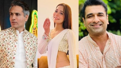 Iqbal Khan, Sara Khan, Eijaz Khan celebrate