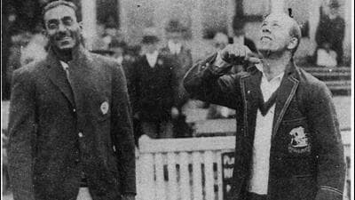 India captain CK Nayudu (left) and the 1932 tour to England. (HT Photo) India captain CK Nayudu (left) and the 1932 tour to England. (HT Photo)