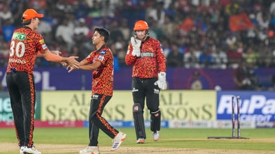 Ansari caused DC a bit of a scare. He dismissed Du Plessis, Fraser-McGurk and Rahul and finished with figures of 3/42. (PTI) Ansari caused DC a bit of a scare. He dismissed Du Plessis, Fraser-McGurk and Rahul and finished with figures of 3/42. (PTI)