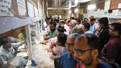 People at the Uttar Pradesh Stamp and Registration office on Sunday. (Sunil Ghosh/HT Photo) People at the Uttar Pradesh Stamp and Registration office on Sunday. (Sunil Ghosh/HT Photo)