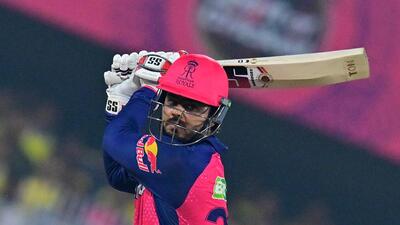 Rajasthan Royals batter Nitish Rana, who top-scored with 81 off 36 balls in the win over Chennai Super Kings in IPL at Guwahati on Sunday. (AFP) Rajasthan Royals batter Nitish Rana, who top-scored with 81 off 36 balls in the win over Chennai Super Kings in IPL at Guwahati on Sunday. (AFP)