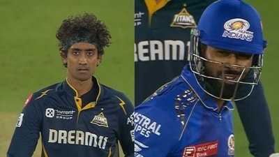 R Sai Kishore broke his silence on the staredown with Mumbai Indians captain Hardik Pandya (Screengrabs - JioHotstar) R Sai Kishore broke his silence on the staredown with Mumbai Indians captain Hardik Pandya (Screengrabs - JioHotstar)