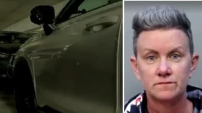 The Florida authorities said car's built-in cameras recorded the filthy act of Yamaris Marrero on March 22. The incident took place at JC Penney parking lot at Aventura Mall in Miami-Dade County. (Local 10 News) The Florida authorities said car's built-in cameras recorded the filthy act of Yamaris Marrero on March 22. The incident took place at JC Penney parking lot at Aventura Mall in Miami-Dade County. (Local 10 News)