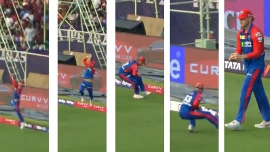 Jake Fraser-McGurk took a sensational catch on Sunday. (Twitter)
