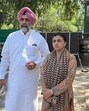 Jasvinder Bath, wife of Colonel Pushpinder Bath after meeting defence minister Rajnath Singh in New Delhi on Sunday