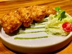 This spiced chicken cutlet is a fusion of flavours with gooey cheese and crunchy sesame layer(HTBS)