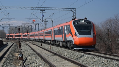Officials said the train service between Katra and Kashmir was also approved by the Commissioner of Railway Safety. (Waseem Andrabi /Hindustan Times)