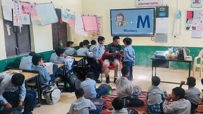 A digitally enhanced class in Nakhrola ’s govt school. (HT Photo) A digitally enhanced class in Nakhrola ’s govt school. (HT Photo)