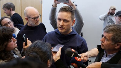 Leader of the Democrats (Demokraatit) party and Greenland's Prime Minister-elect Jens-Frederik Nielsen speaks to the media in Nuuk, Greenland. (REUTERS)