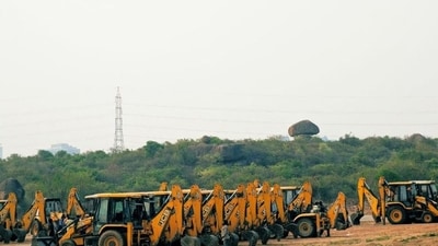 The protests at the University of Hyderabad started after bulldozers were brought onto the campus. (X/@BRS) The protests at the University of Hyderabad started after bulldozers were brought onto the campus. (X/@BRS)