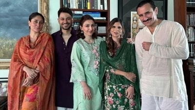 Kareena Kapoor, Kunal Kemmu, Soha Ali Khan, Saba Pataudi and Saif Ali Khan celebrated Eid together. Kareena Kapoor, Kunal Kemmu, Soha Ali Khan, Saba Pataudi and Saif Ali Khan celebrated Eid together.
