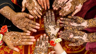 Muslim women show their traditional Mehandi (henna) designs on the eve of Eid al-Fitr in Bengaluru, Karnataka (PTI) Muslim women show their traditional Mehandi (henna) designs on the eve of Eid al-Fitr in Bengaluru, Karnataka (PTI)