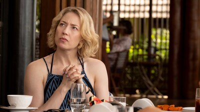 Carrie Coon's character in The White Lotus was supposed to have a non-binary or trans child. (HBO) Carrie Coon's character in The White Lotus was supposed to have a non-binary or trans child. (HBO)